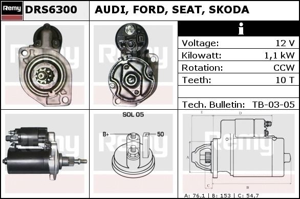 DELCO REMY Starter DRS6340